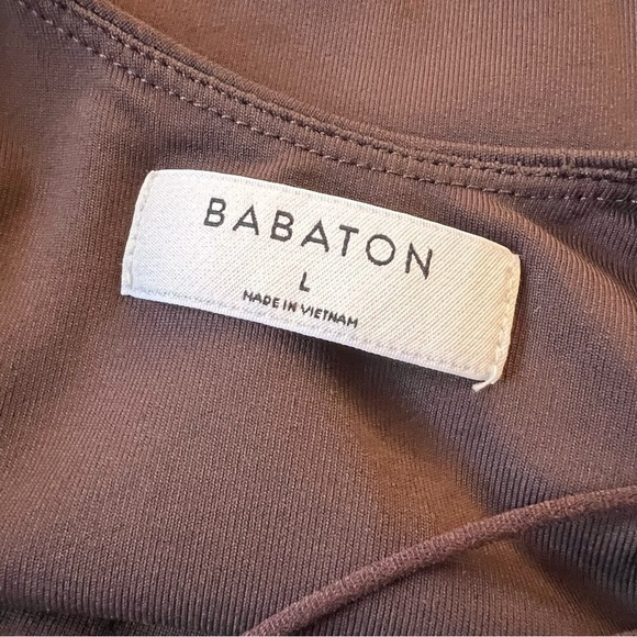 BABATON ARITZIA Brown Contour Scoop‎ back Midi Bodycon Dress Size Large - Picture 7 of 11